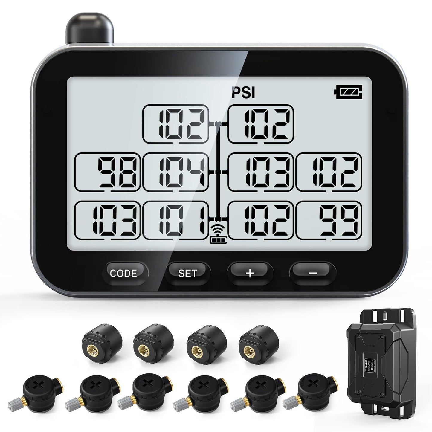 Trailer TPMS Tire Pressure Monitoring System for Real-Time Pressure and Temperature Monitoring