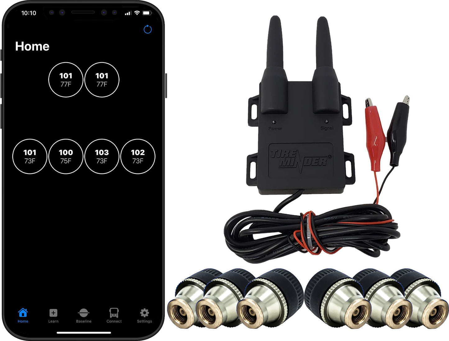 RV Smart TPMS Tire Pressure Monitoring System with 4 Transmitters Real Time Monitoring Display