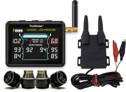RV TPMS Tire Pressure Monitoring System with 4 Transmitters Real Time Pressure and Temperature Display