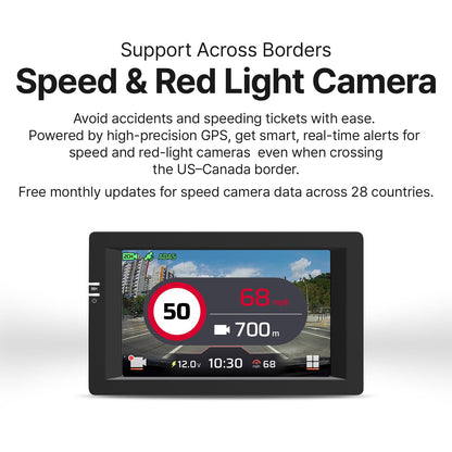 FineVu LX4K 4K Dash Cam Front and Rear, STARVIS 2, 128GB SD Card Included, Speed Camera Alerts, 3.5” IPS Touch Screen, ADAS Plus, Auto Super Night Vision, 4K 2160P/FHD Dual Dash Camera for Cars