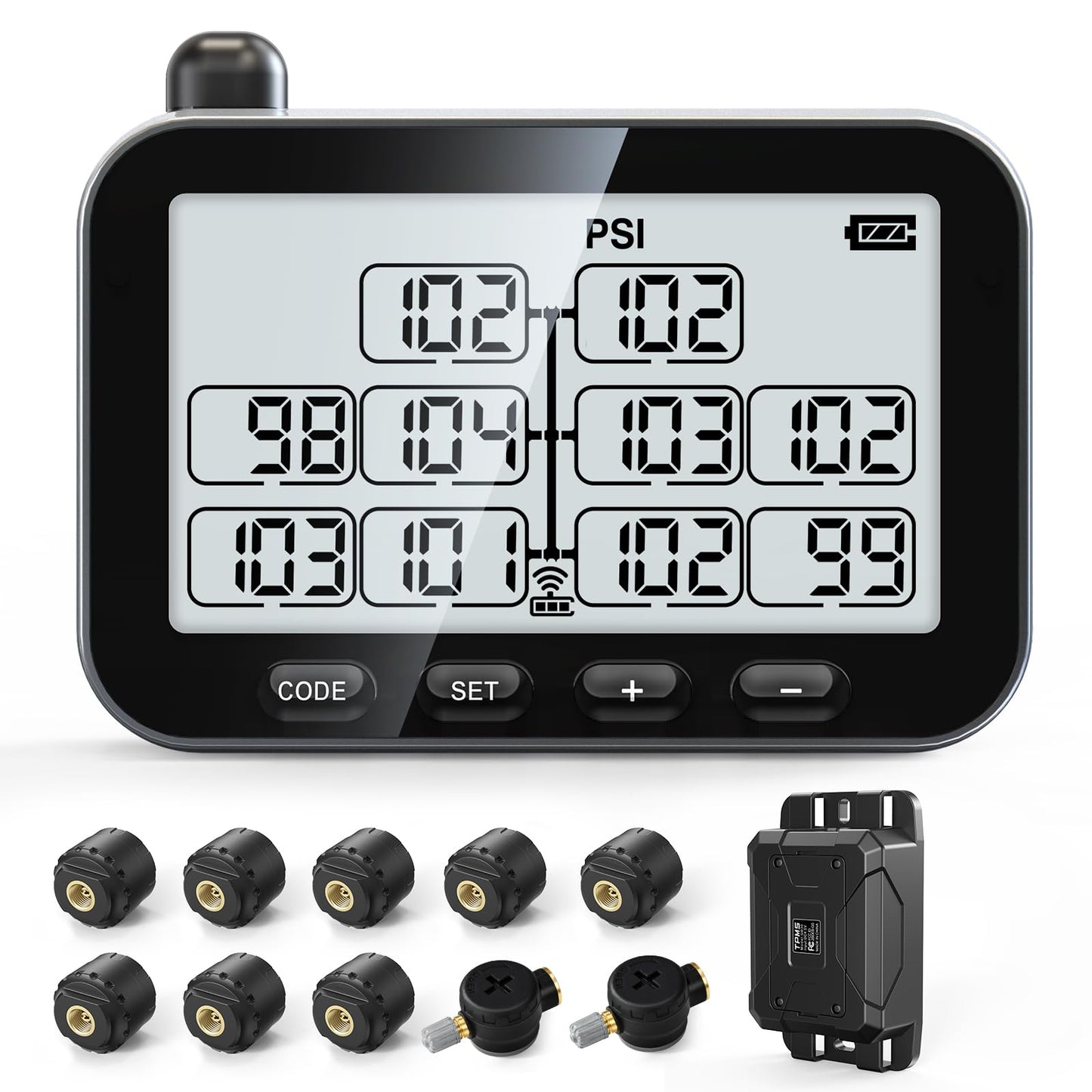 Trailer TPMS Tire Pressure Monitoring System for Real-Time Pressure and Temperature Monitoring