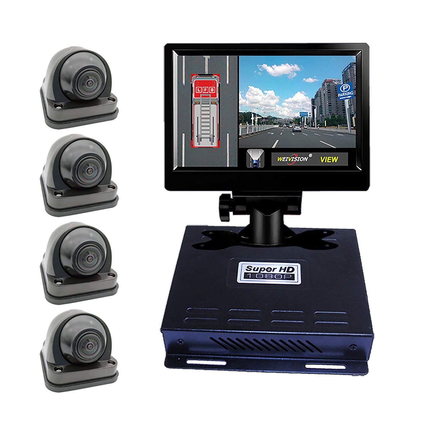 360° Bird View Surround Panoramic View Car Camera System Kit 1080P DVR