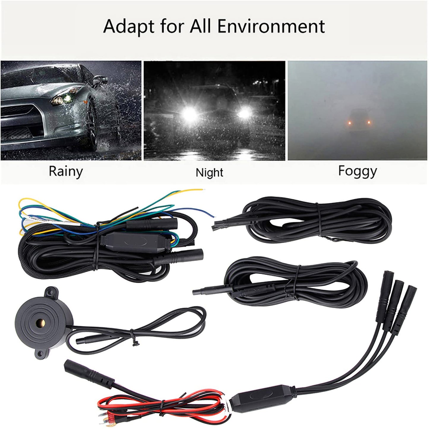 BSD Blind Spot Monitor System with Rear Cross Traffic Alert Sensor Kit 12V