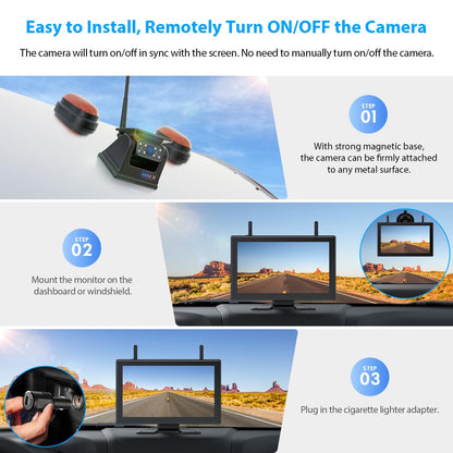 Magnetic Solar Wireless Backup Camera System