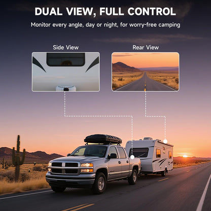 Dual Wireless Backup Camera System for RV Trailer and Truck