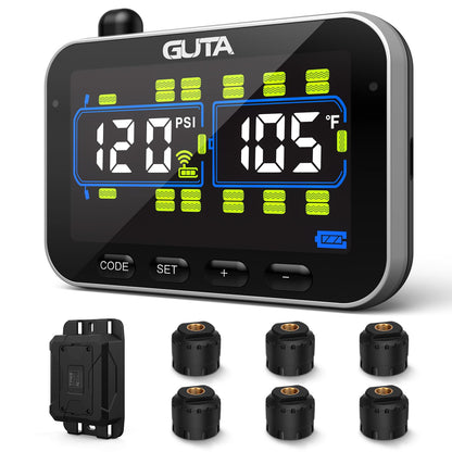 TPMS Tire Pressure Monitoring System Real-Time Pressure and Temperature Display for Vehicle Safety