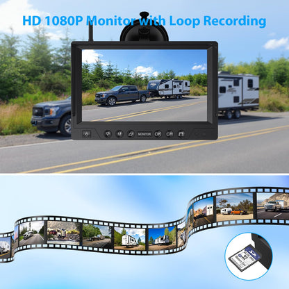 Solar Magnetic Wireless Backup Camera System with HD Display Night Vision Easy Install