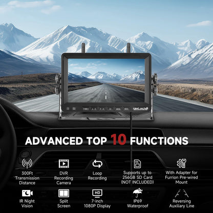 Dual Wireless Backup Camera System for RV Trailer and Truck
