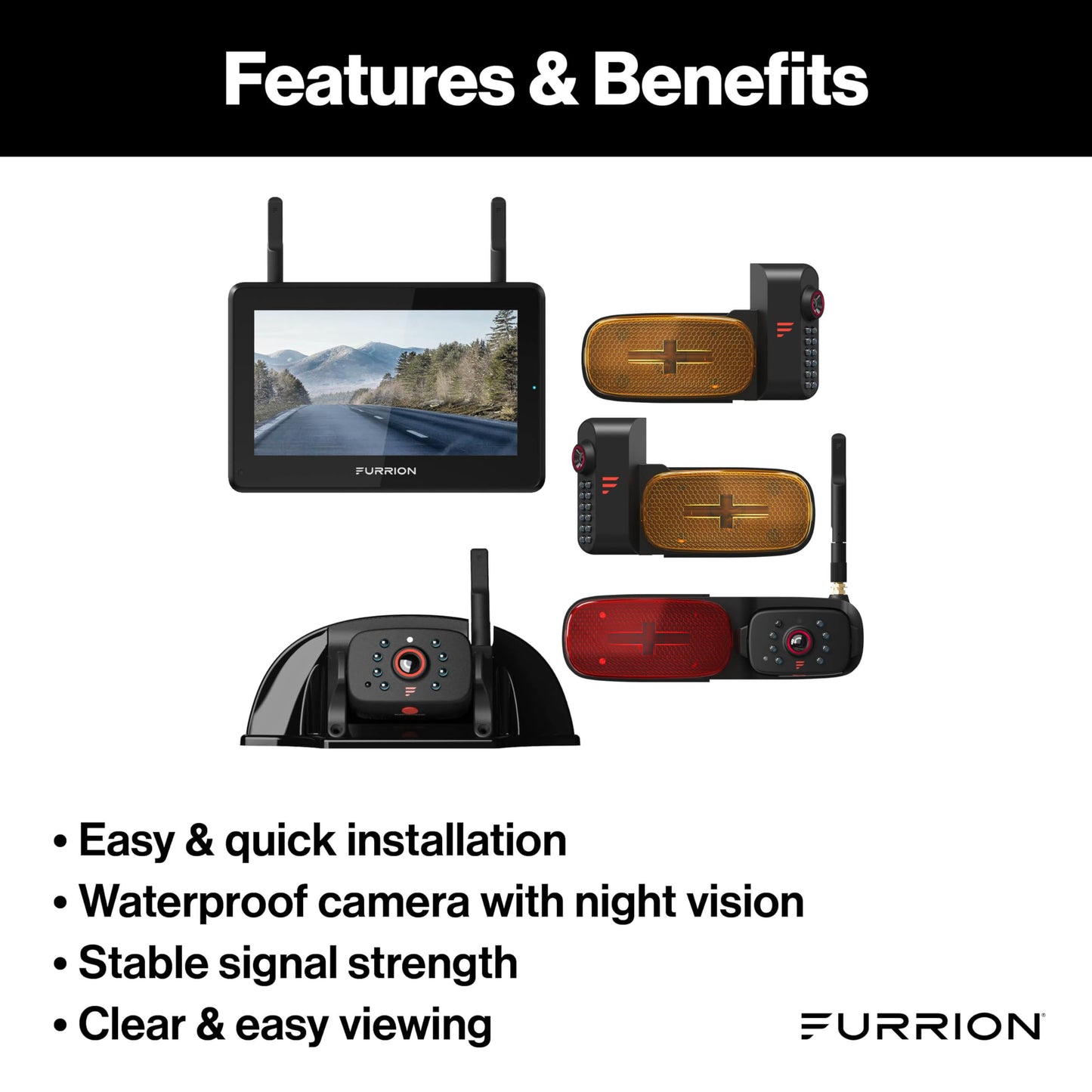 RV Observation System with 7" Monitor and Rear View Camera