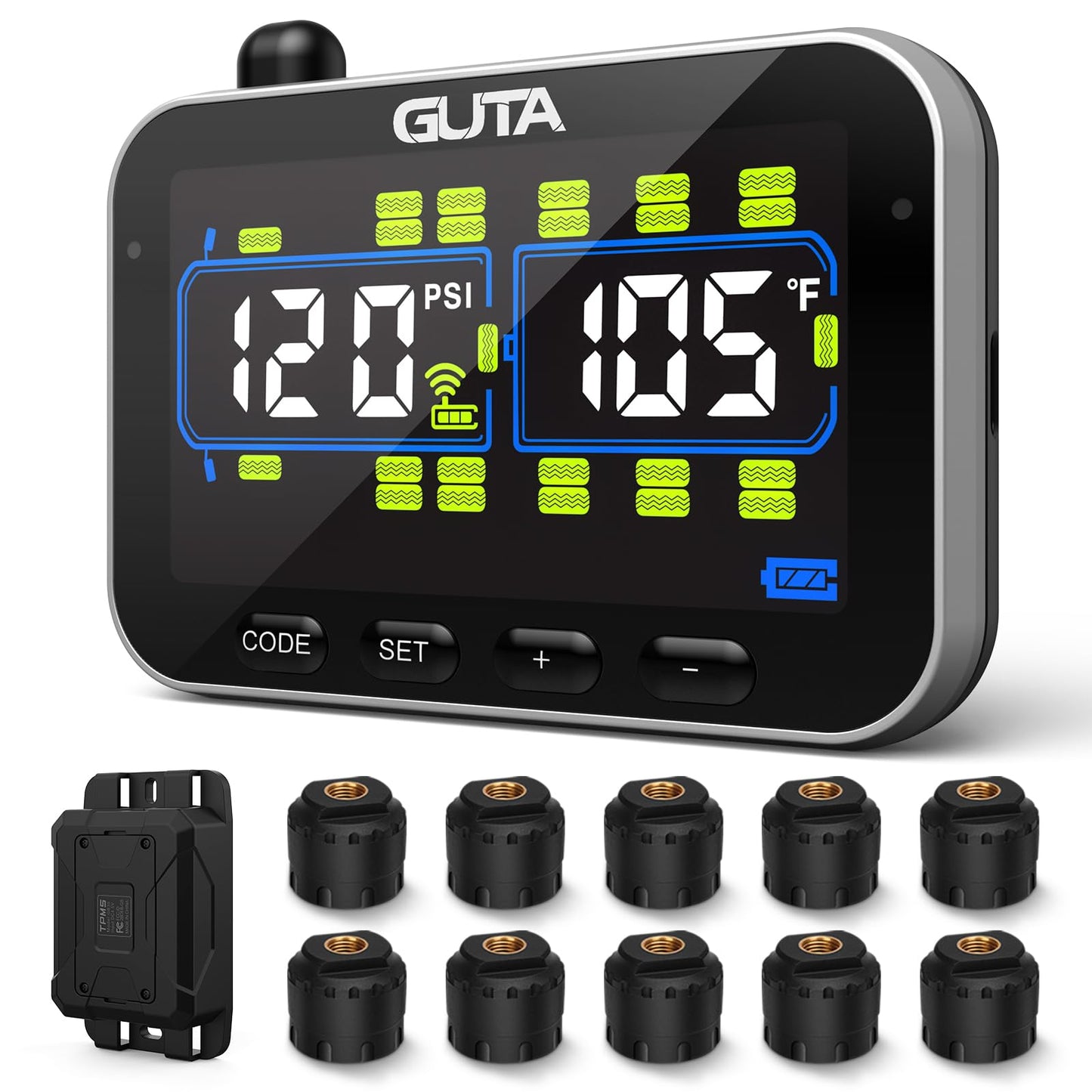 TPMS Tire Pressure Monitoring System Real-Time Pressure and Temperature Display for Vehicle Safety
