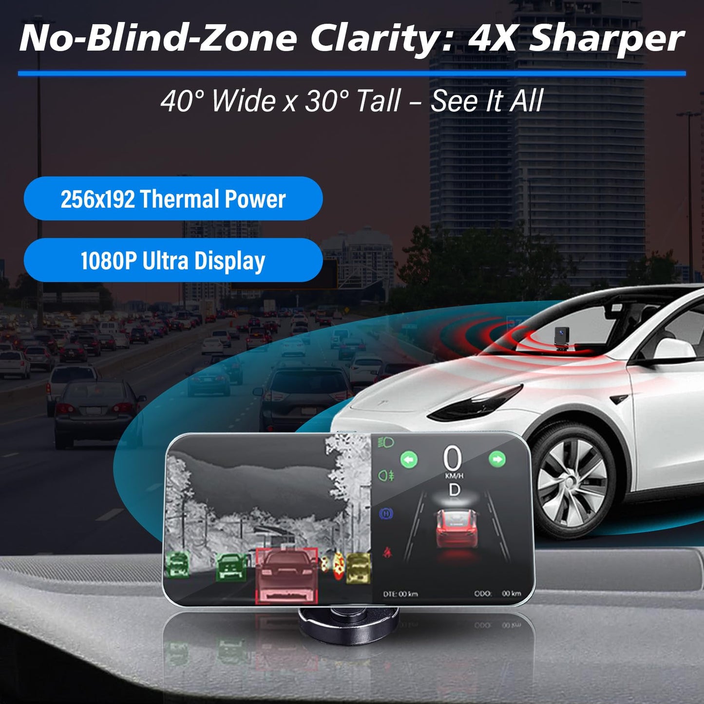 Thermal Night Vision Car Camera with AI Detection Blind Spot Assist
