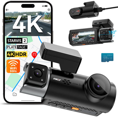 4K STARVIS 2 360° AI Dash Cam Front & Rear with Driver Monitor, GPS WiFi