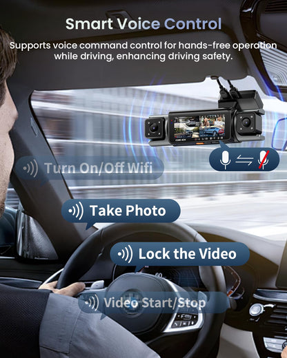 4K STARVIS 2 360° AI Dash Cam Front & Rear with Driver Monitor, GPS WiFi