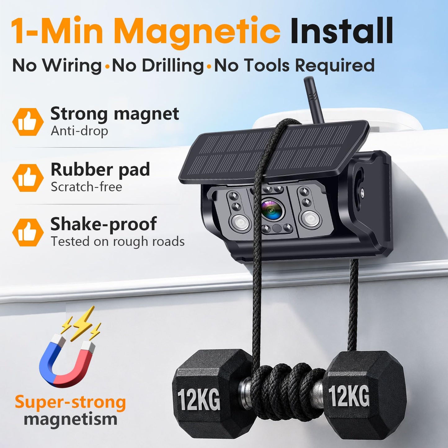 Wireless Backup Camera 7 Inch 1080P Monitor Night Vision Waterproof