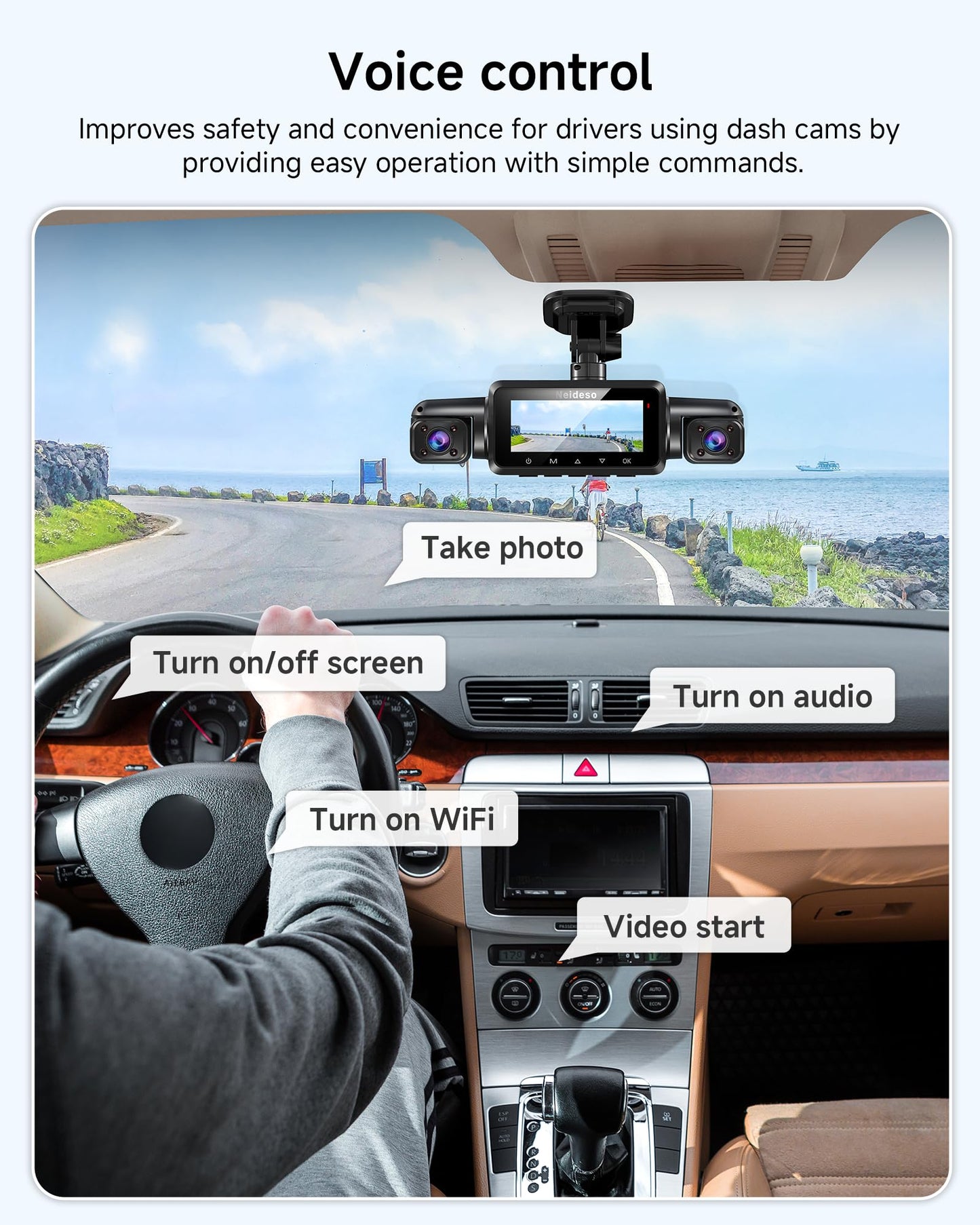 4K STARVIS 2 Dash Cam Front and Rear, 360° 4 Channel Dash Camera for Cars, Car Video Recorder with AI Driver Monitor System, Free 128GB Card, 5GHz WiFi GPS, WDR Night Vision HDR,24H Parking Mode(N900)