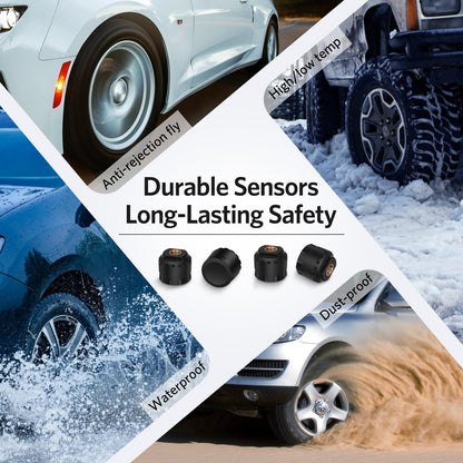 Trailer Tire Pressure Monitoring System GT50 Real-Time Pressure and Temperature Display for RV and Truck Safety
