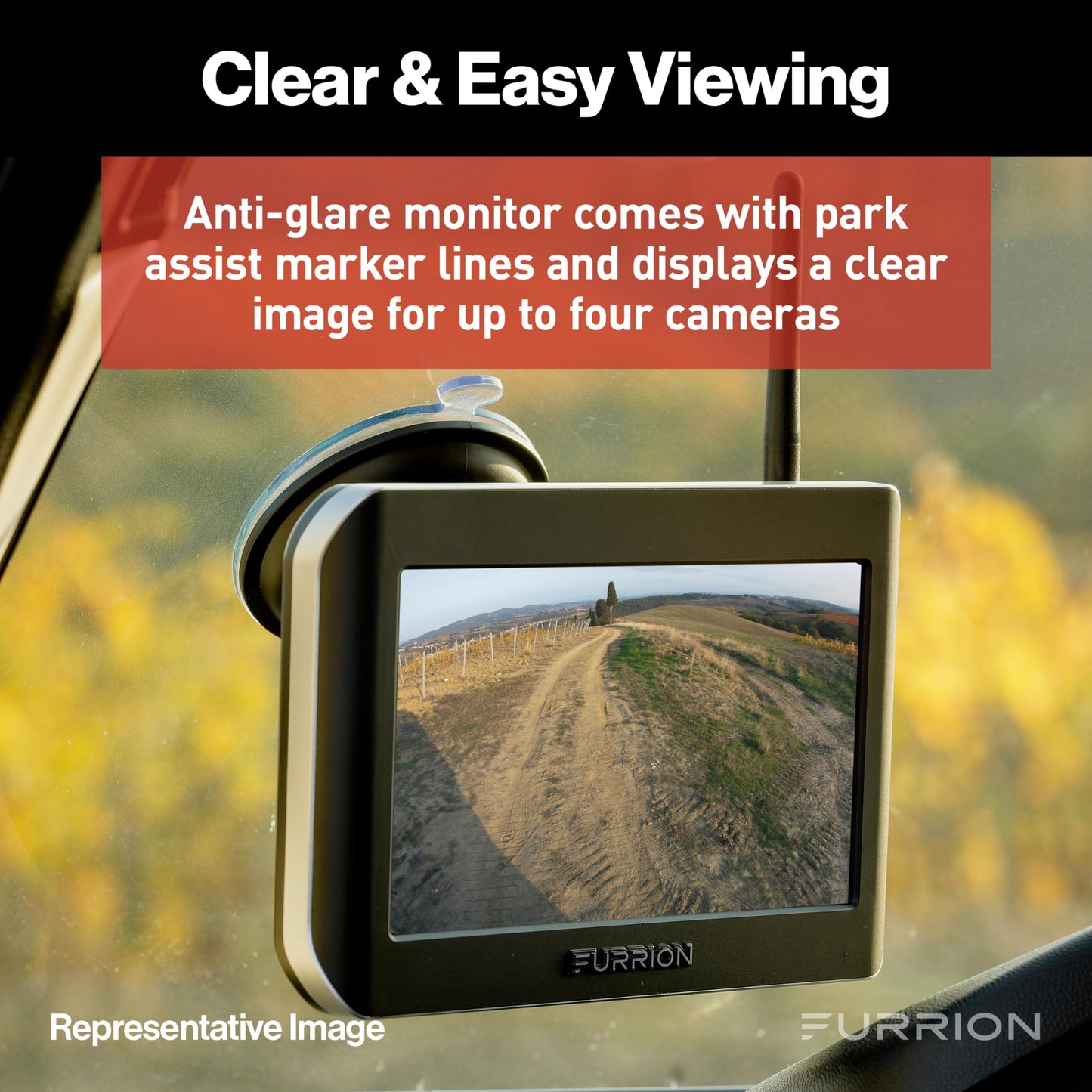 Wireless RV Backup System with Rear Camera for Vehicle Monitoring