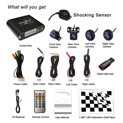 360° Bird View Surround View DVR Panoramic Rear View Camera System for All Cars