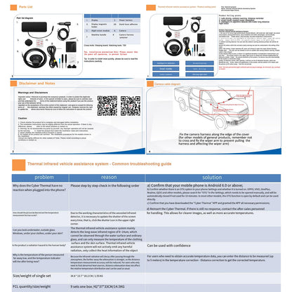 Thermal Night Vision Car Camera with AI Detection Blind Spot Assist