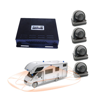 360° Bird View Surround Panoramic View Car Camera System Kit 1080P DVR