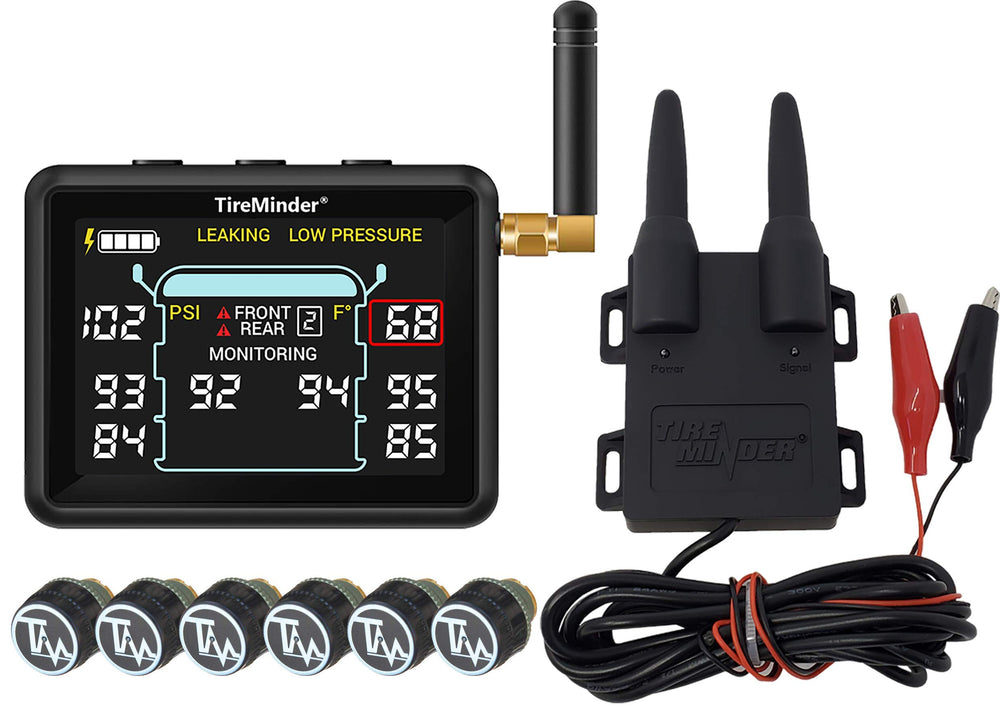 RV TPMS System with 6 Transmitters for Tire Pressure and Temperature Monitoring