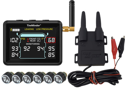 RV TPMS System with 6 Transmitters for Tire Pressure and Temperature Monitoring