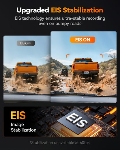 AI Dash Cam Front & Rear with STARVIS 2, ADAS, GPS WiFi Voice Control Touch Screen