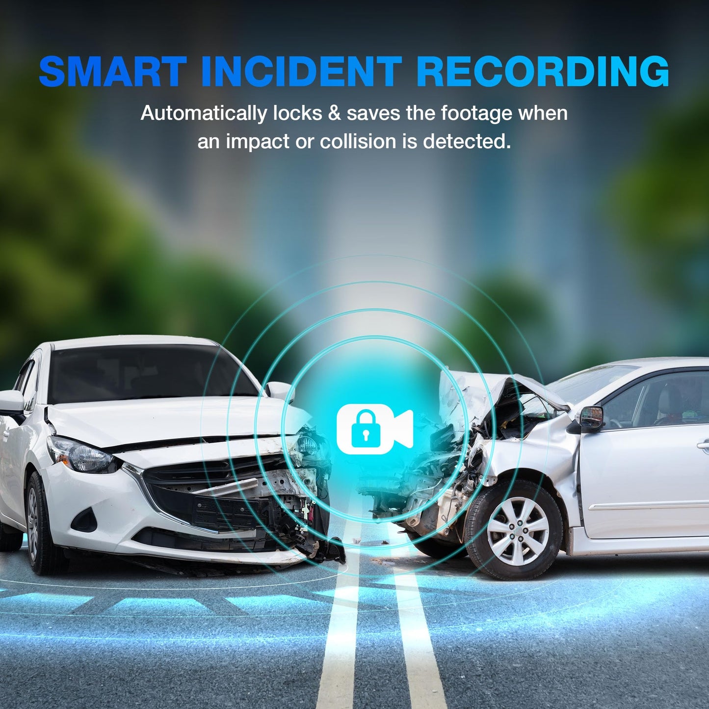 Type S AI Driver Assistance Dash Cam Powered by ADAS, 1440p, Collision Alerts, Lane and Pedestrian Detection, Vehicle Departure Reminders, Front Rear 2 Channel Smart 24/7 Video Surveillance