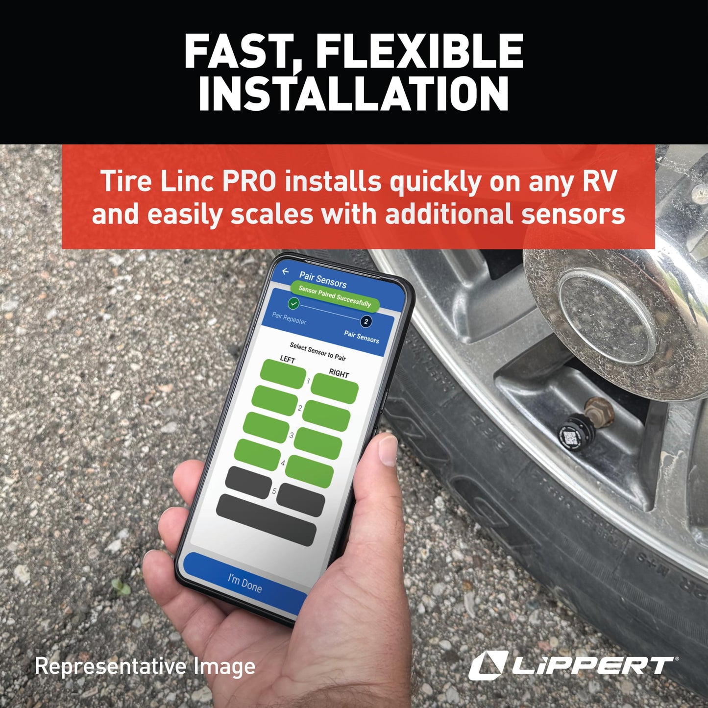 RV Trailer TPMS Solar Tire Pressure Monitoring System with Display Sensors