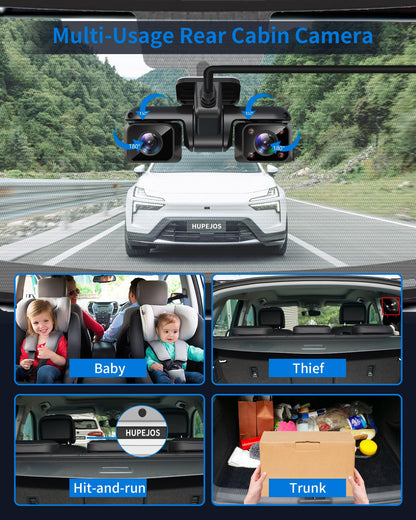 5-Channel 4K AI Dash Cam with 360° View Front Rear Driver Monitor GPS WiFi Night Vision Parking Mode